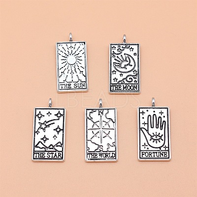 5Pcs 5 Style Tibetan Style Alloy Pendants PW-WG23267-01-1