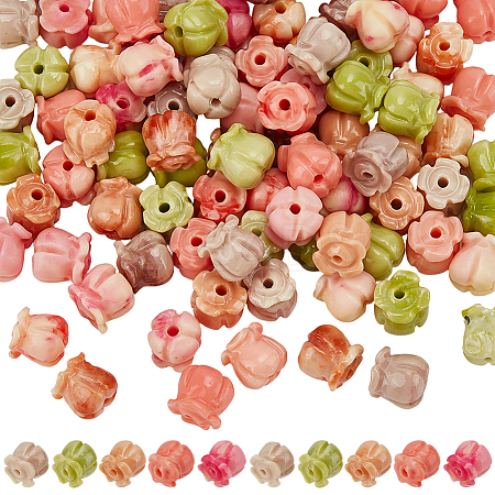100Pcs 5 Colors Synthetic Coral Beads CORA-SP0001-20-1