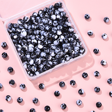 300Pcs Opaque Acrylic Beads SACR-YW0001-89H-1