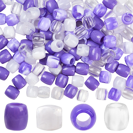 120Pcs 4 Styles ABS Plastic Imitation Pearl European Beads FIND-SC0019-27A-1