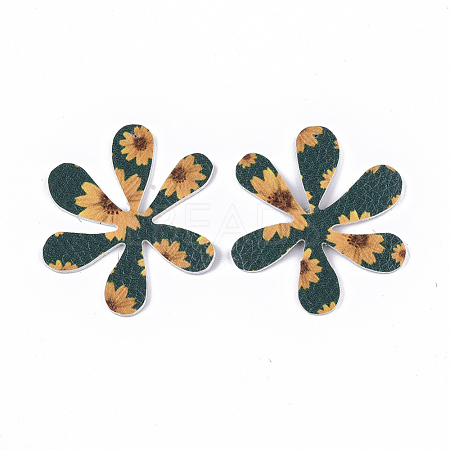 Printing PU Leather Pendants FIND-T062-001D-1