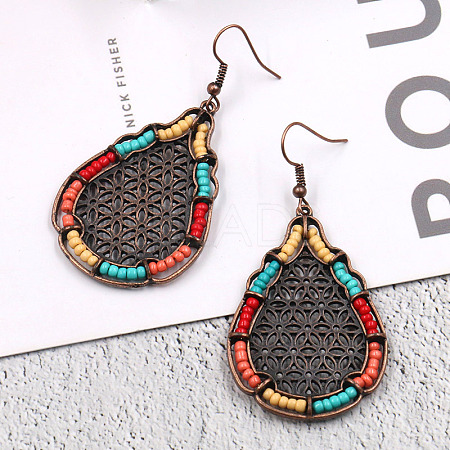 Bohemian Style Alloy Dangle Earrings X-EJEW-F238-25-1