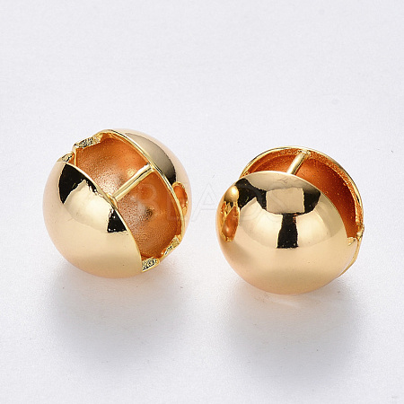 Brass Ball Clip-on Earrings KK-T049-22G-NF-1