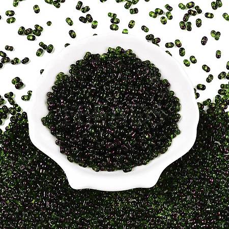 Picasso Spray Painted Glass Seed Beads SEED-T006-04-17-1
