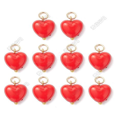 150Pcs Opaque Acrylic Heart Charms PALLOY-SZ00048-1