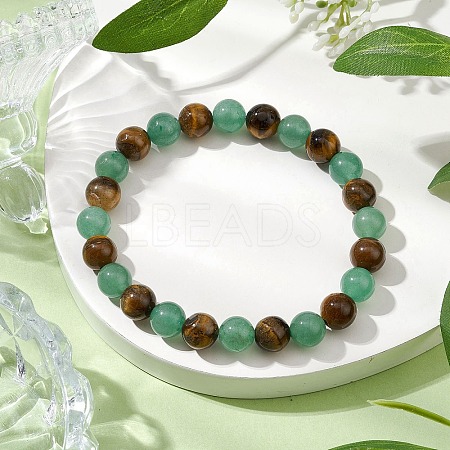 Natural Mixed Gemstone Mixed Gemstone Beads Thread Stretch Bracelets for Women BJEW-JB11253-1