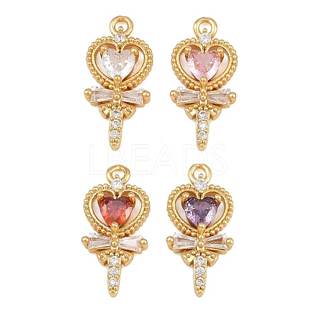 Brass Micro Pave Cubic Zirconia Pendants CU-CBA7392-10G-1