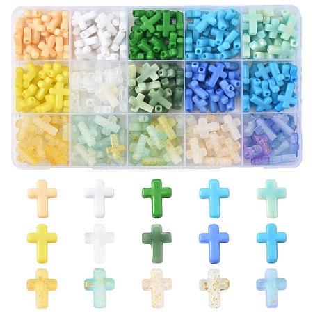 270Pcs 18 Styles Opaque Acrylic Beads SACR-FS0001-41A-1