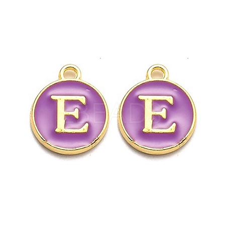 Golden Plated Alloy Enamel Charms ENAM-Q437-12E-1