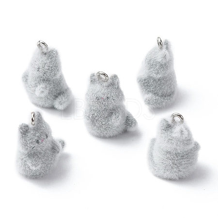 Animal Flocking Resin Pendants LS-RESI-A049-03C-1