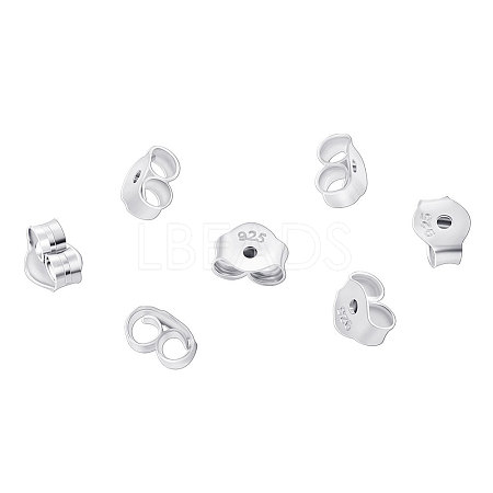 Rhodium Plated 925 Sterling Silver Ear Nuts STER-BC0001-44P-A-1