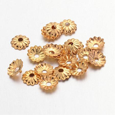 Golden Iron Flower Bead Caps X-IFIN-D023-G-1