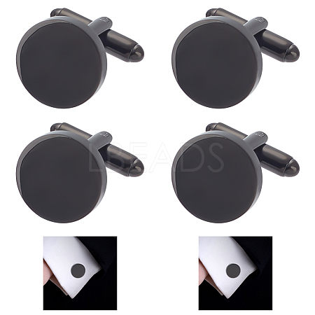 WADORN 4Pcs Titanium Steel Cuff Button STAS-WR0001-04-1