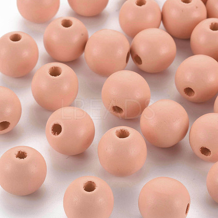 Painted Natural Wood Beads WOOD-A018-16mm-14-1
