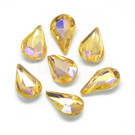 Pointed Back Glass Rhinestone Cabochons RGLA-T014-8x13mm-08-1