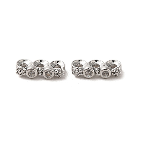 Brass Micro Pave Clear Cubic Zirconia Slide Charms KK-G481-01P-1