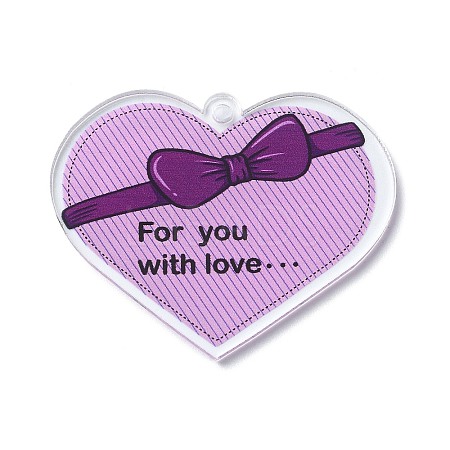 Valentine's Day Transparent Acrylic Pendant OACR-A025-02C-1