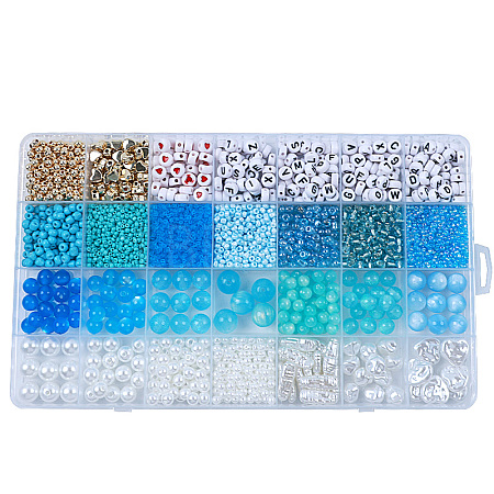 DIY 28 Style Resin & Acrylic & ABS Beads Jewelry Making Finding Kit DIY-NB0012-03A-1