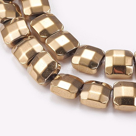 Electroplated Non-magnetic Synthetic Hematite Beads Strands G-P367-C09-1