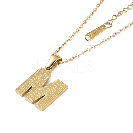 Ion Plating(IP) Initial Letter 304 Stainless Steel Pendant Necklaces NJEW-M199-01G-M-1