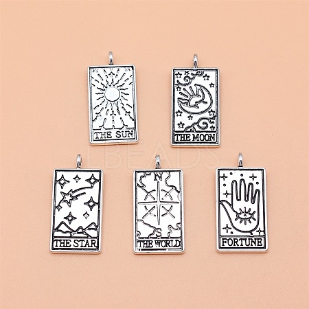 5Pcs 5 Style Tibetan Style Alloy Pendants PW-WG23267-01-1