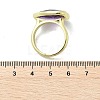 Heart Brass Natural Amethyst Finger Rings X-RJEW-D304-01G-A-3