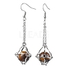 Non-Tarnish 304 Stainless Steel Macrame Pouch Empty Stone Holder Dangle Earring Findings EJEW-JE05811-02-2