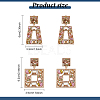 ANATTASOUL 2 Pairs 2 Style Rhinestone Rectangle & Trapezoid Dangle Stud Earrings EJEW-AN0001-16-2