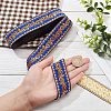 Ethnic Embroidery Polyester Flat Ribbons OCOR-WH0060-38B-3
