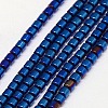 Electroplate Non-magnetic Synthetic Hematite Beads Strands G-J163-3x3mm-03-1