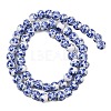 Handmade Flower Printed Porcelain Ceramic Beads Strands PORC-M005-6mm-10-4