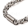 Tarnish Resistant 304 Stainless Steel Column Byzantine Chain Bracelets BJEW-B078-72P-2