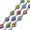 Handmade Evil Eye Lampwork Link Chains CHC-F009-01B-B-1