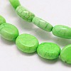 Dyed Synthetical Turquoise Oval Bead Strand G-P083-93-3