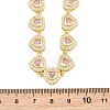 Brass Pave Pink Cubic Zirconia Heart Tennis Necklaces KK-CBA4547-17B-G-4