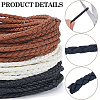15M 3 Colors Braided Round Soft PU Imitation Leather Cords OCOR-CL0001-11A-6