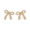 Brass Micro Pave Clear Cubic Zirconia Stud Earrings EJEW-S231-01G-1