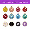 120Pcs 12 Colors Golden Plated Alloy Charms ENAM-SZ0001-64X-5