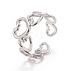 304 Stainless Steel Oval Wrap Open Cuff Ring for Women RJEW-A005-33P-2