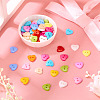 150Pcs Acrylic Heart Buttons BUTT-TA0001-38-6