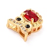 Real 18K Gold Plated Brass Micro Pave Cubic Zirconia Charms ZIRC-L100-086G-03-4
