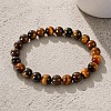 8MM Round Natural Tiger Eye Beaded Stretch Bracelets for Men GW6594-3