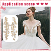 Brass Rhinestone Cloth Patches PATC-WH0031-003G-02-5