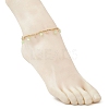 Cat Eye Round Tassel 304 Stainless Steel Twisted Chain Anklets for Women AJEW-AN00698-01-3