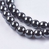 Non-magnetic Synthetic Hematite Bead Strands X-G-R193-19-4mm-3