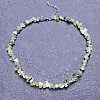 Natural Prehnite Chip Beaded Necklaces for Women IW6789-57-1
