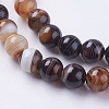 Round Dyed Natural Striped Agate/Banded Agate Beads Strands X-G-G582-8mm-04-3