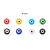Handmade Evil Eye Lampwork Flat Round Beads Strands LAMP-CJ0001-04-3