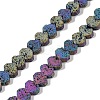 Electroplated Natural Lava Rock Beads Strands G-Q1009-G01-02C-1