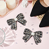 WADORN 2Pcs Bowknot Polyester Rhinestone Shoe Decorations AJEW-WR0002-37-5